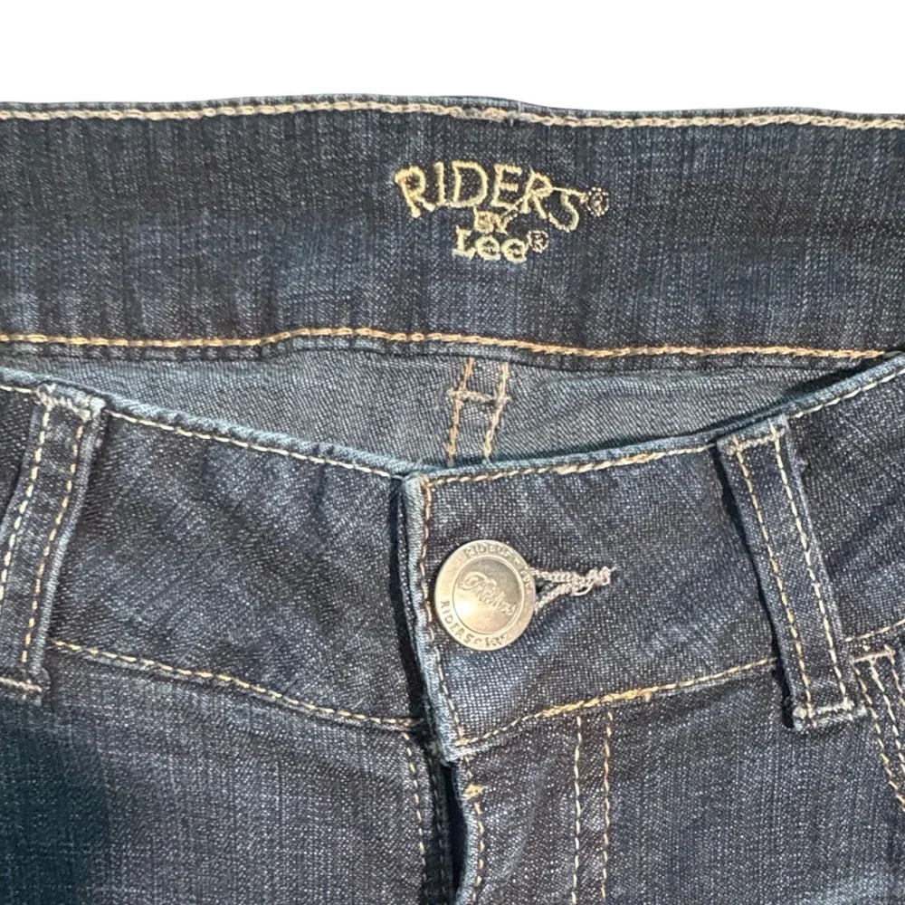 Riders by Lee Womens 12 Petite Dark Wash Straight Leg Stretch Denim Blue Jeans - Picture 3 of 9